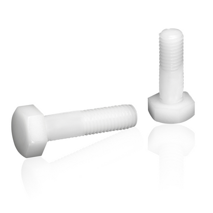 Hex head screws partially threaded DIN 931 nylon natural