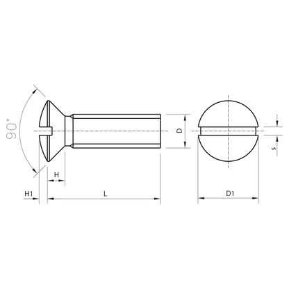 Vis Tête Fraisée Bombée Fendue DIN 964 nylon naturelle