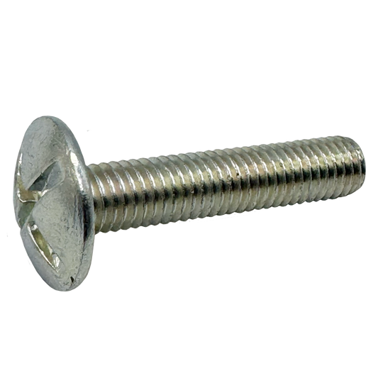 Vite testa bombata larga doppio intaglio (POELIERS) ~NFE-25-129 - Acciaio 4.8 Zincato bianco