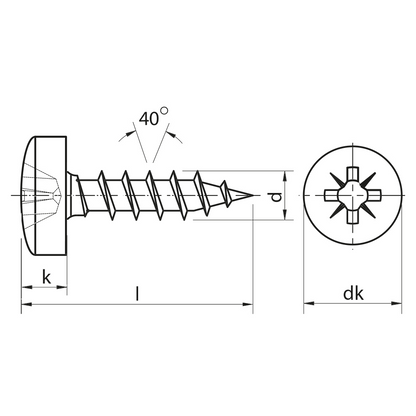 Chipboard screw Pozi Pan head C15 Bronze plated