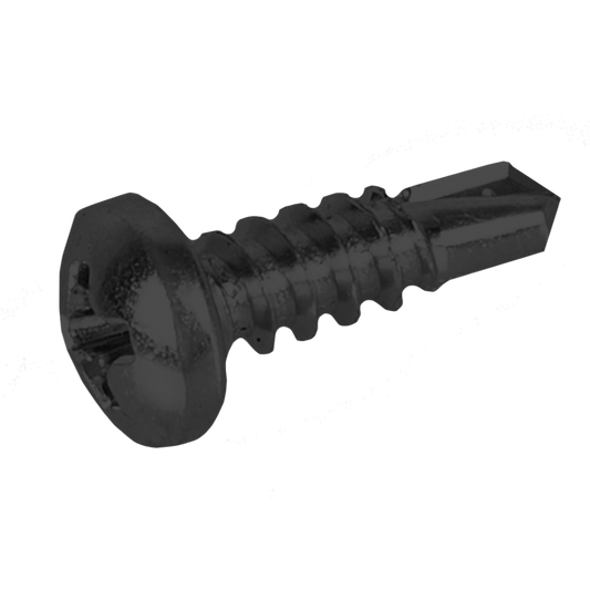 DIN 7504-N Phillips pan head drilling screw Black zinc plated