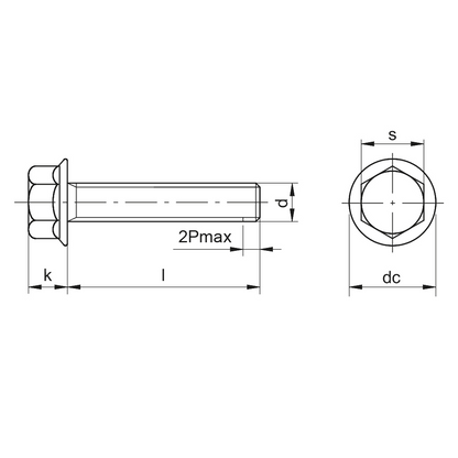 DIN 6921 Hexagon Screw flat flange 8.8 Zinc Plated