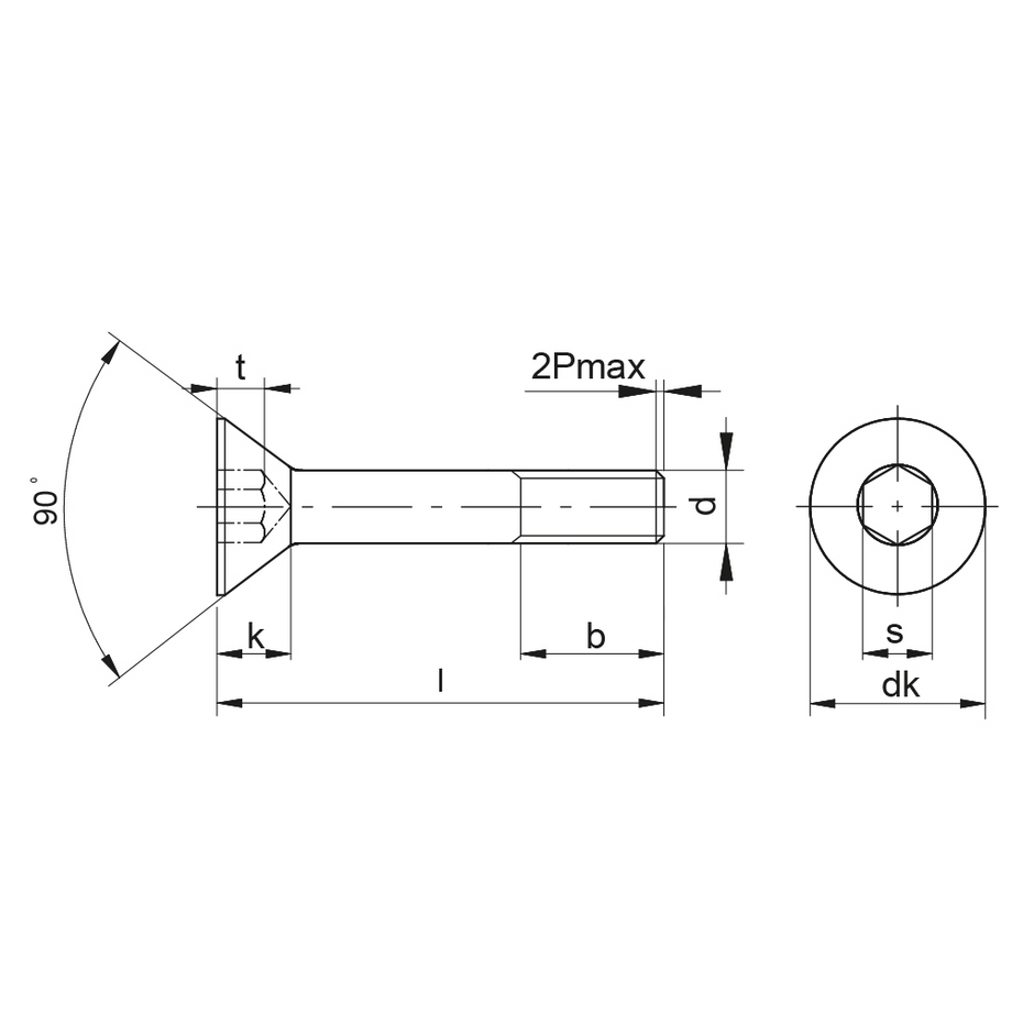 Vite In Titanio Testa Svasata M8 X (1.25mm) X 45mm | Pro-Bolt Italia