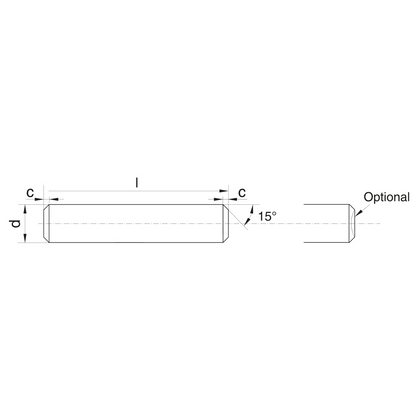Goupilles cylindriques tolérance h8 DIN 7 - AISI 303