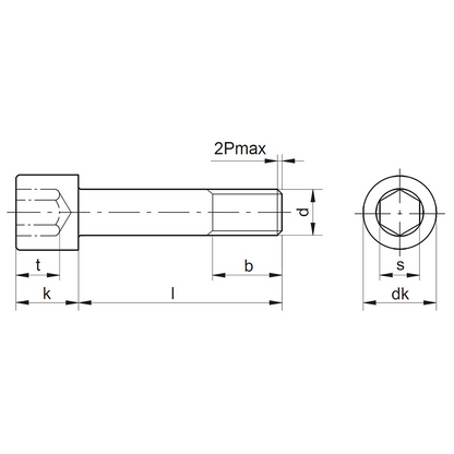 Vis à tête cylindrique à six pans creux DIN 912 / ISO 4762 acier 12.9 pas fin revêtu de lamelles de zinc