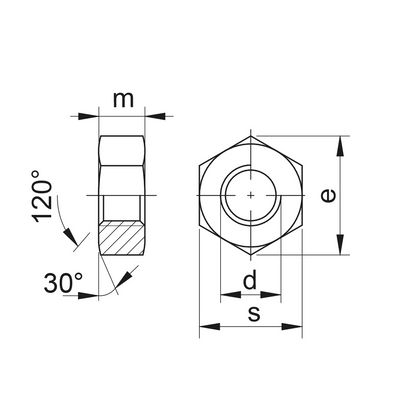 Écrou Hexagonal DIN 934 acier 10 Galvanisé à chaud