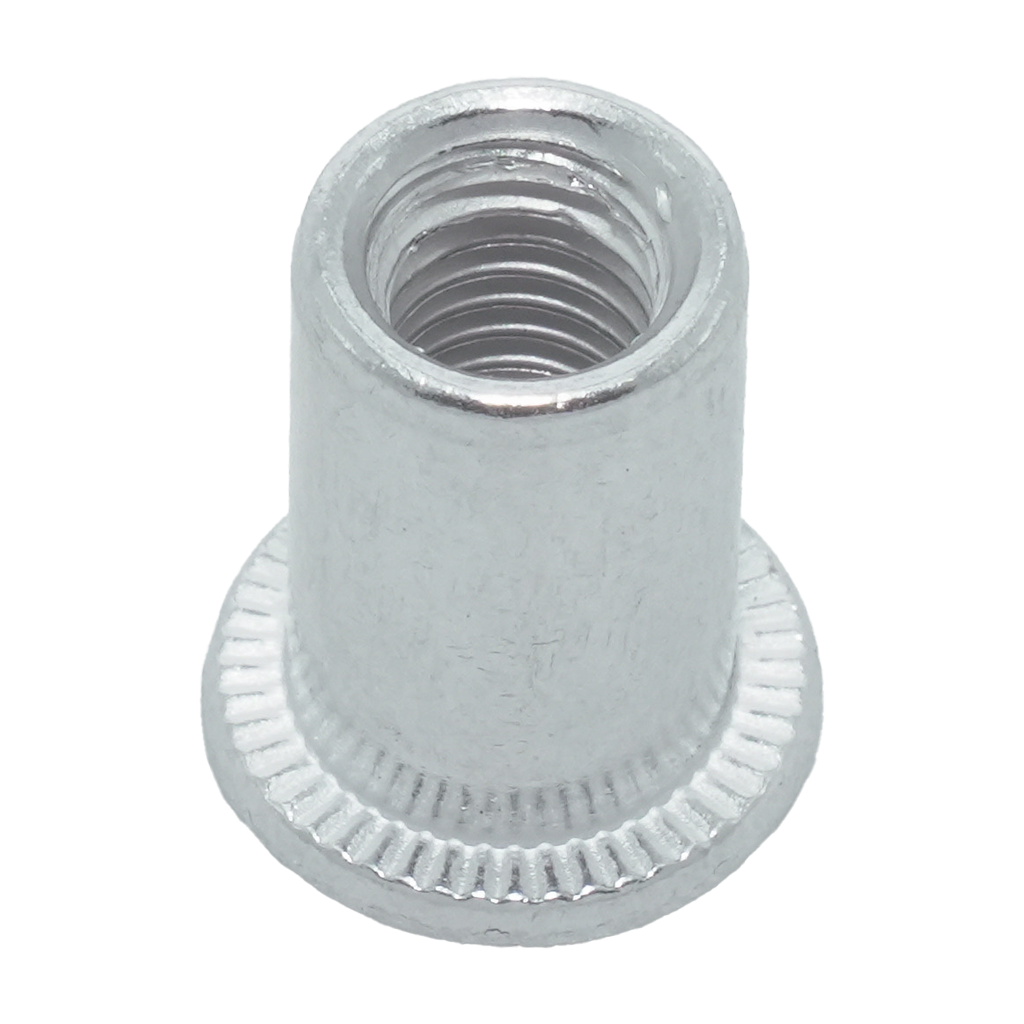 Cylindrical threaded insert, flat head, short type - Aluminium ...