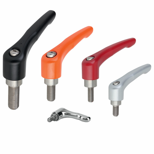 Adjustable clamping lever with stainless steel pin