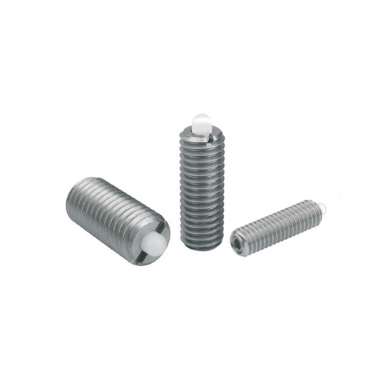 Hex socket spring plunger stainless steel - Thrust pin plastic