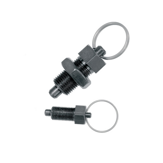 Indexing plunger with steel collar and key ring