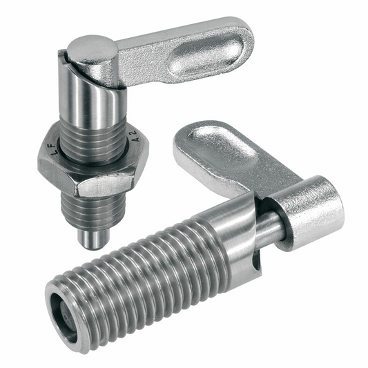 Cam action indexing plunger stainless steel