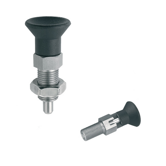 Indexing plunger with extended indexing pin tempered stainless steel