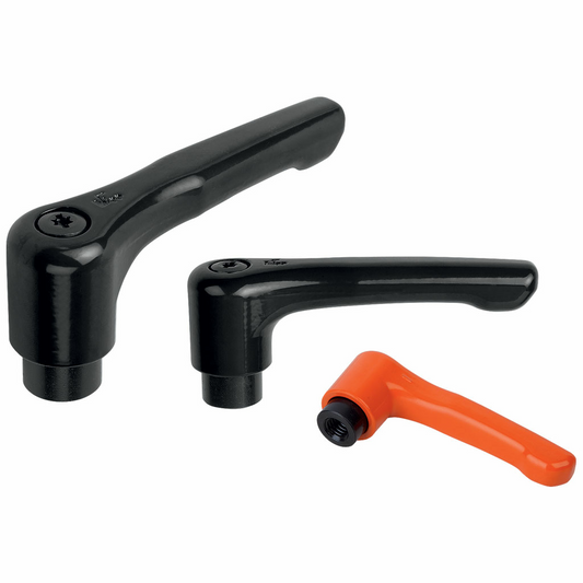 Flat adjustable clamping lever with bush