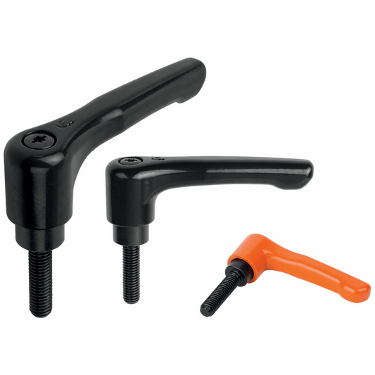 Flat adjustable clamping lever with pin