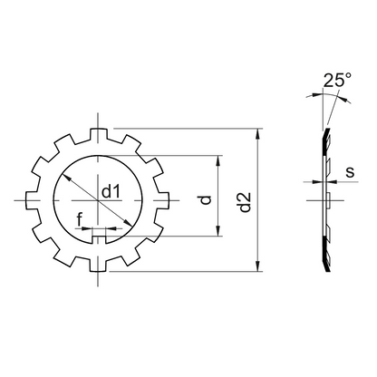 Lock washer HV100 MB 0 Zinc plated