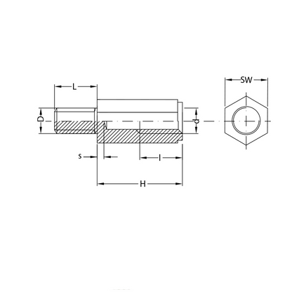 Distanziatore esagonale M-F