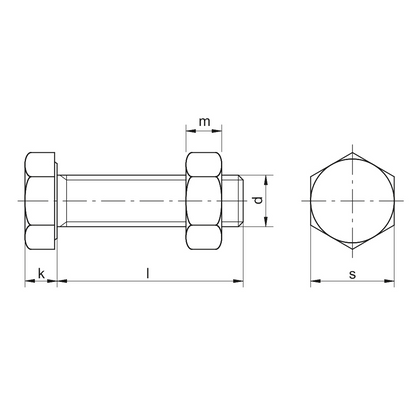 Boulons structurels entièrement filetées EN 15048 acier 8.8 Zingué blanc