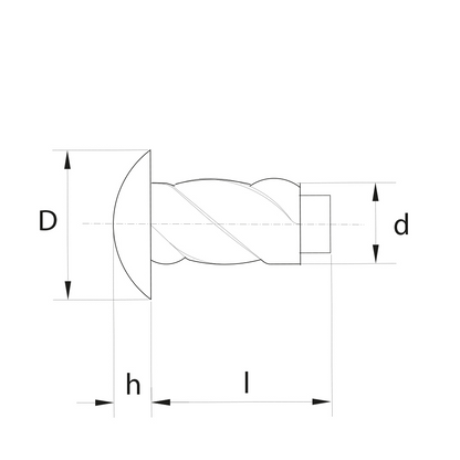 Rivetto autofilettante a martello UNI 7346
