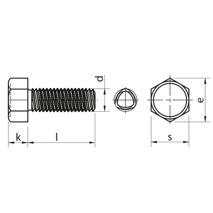 Vis autoformeuse (trilobée) à tête hexagonale UNI 8110 - Acier C15 cémenté