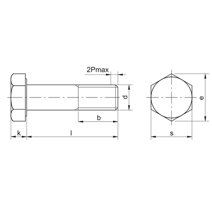 Hex head screws partially threaded DIN 931 steel 10.9