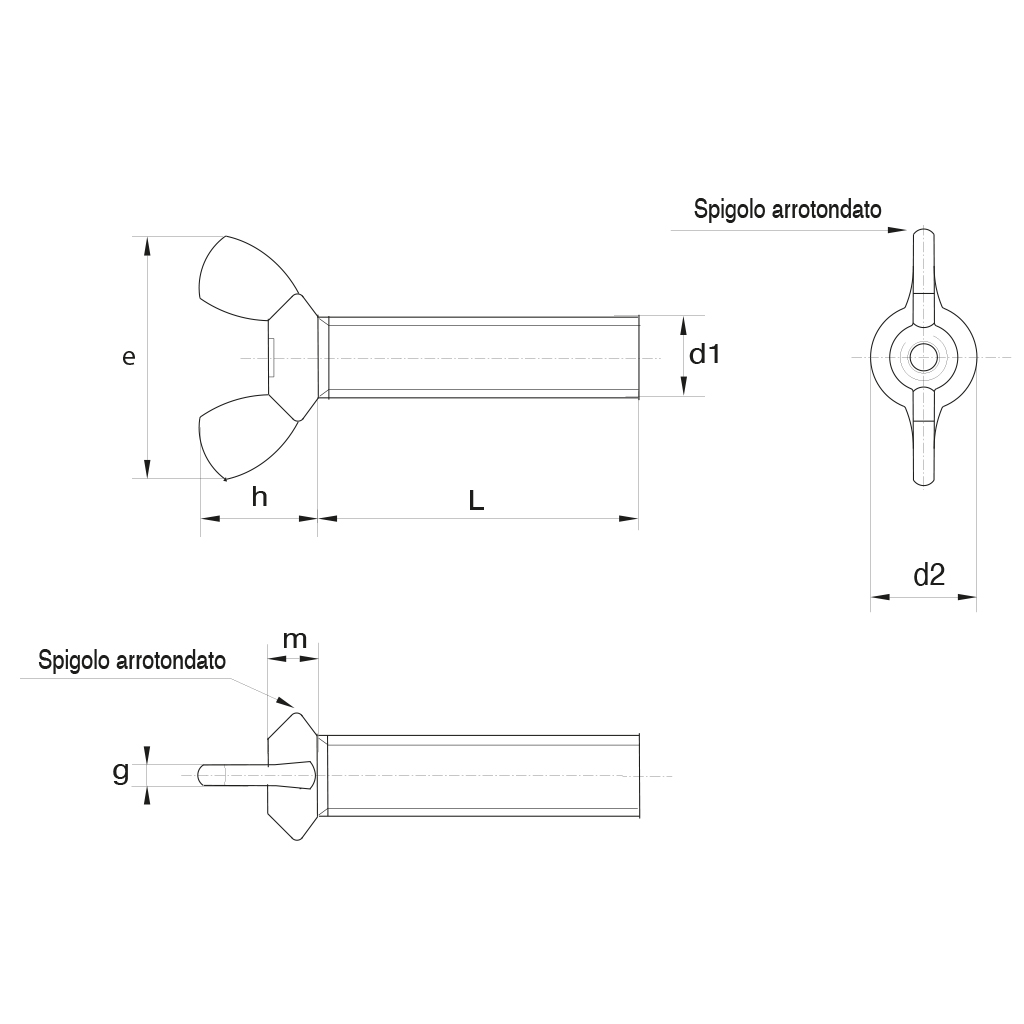 Viti A Farfalla Con Testa In Plastica - M5 X 35 Mm, Confezione Da 2, Per Serramenti E Bricolage