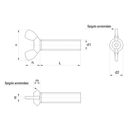 Vite ad alette UNI 5449 acciaio 4.8 Zincato bianco